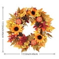 thumbnail image 3 of Great Gifts for Less Halloween Decorations Outdoor Pumpkin Wreath Maple Leaves And Sunflowers Wreath Wreath Holiday Party Front Door Decoration Outdoor Wreaths, 3 of 8
