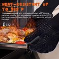 thumbnail image 2 of Manoplas para horno, 932 °F, resistentes al calor, extra largos con superficie de silicona antideslizante para cocinar, hornear, barbacoa, parrilla, color negro brillar Hogar, 2 of 5