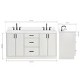 thumbnail image 3 of Ariel Kelly 67 Inch Double Oval Sink Bathroom Vanity With Pure White Quartz Countertop 1.5 Inch Edge In White, 3 of 12