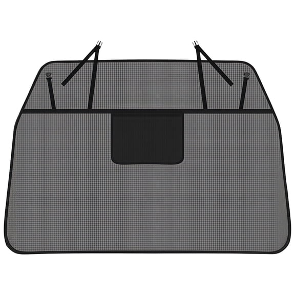 Dog Car Barrier, Escape-Proof Backseat Mesh Divider, Pet Safety Travel, Keeps Dogs in Back, Easy Install, 21.7 x 21.7 x 0.8 in / 55 x 55 x 2 cm, Black