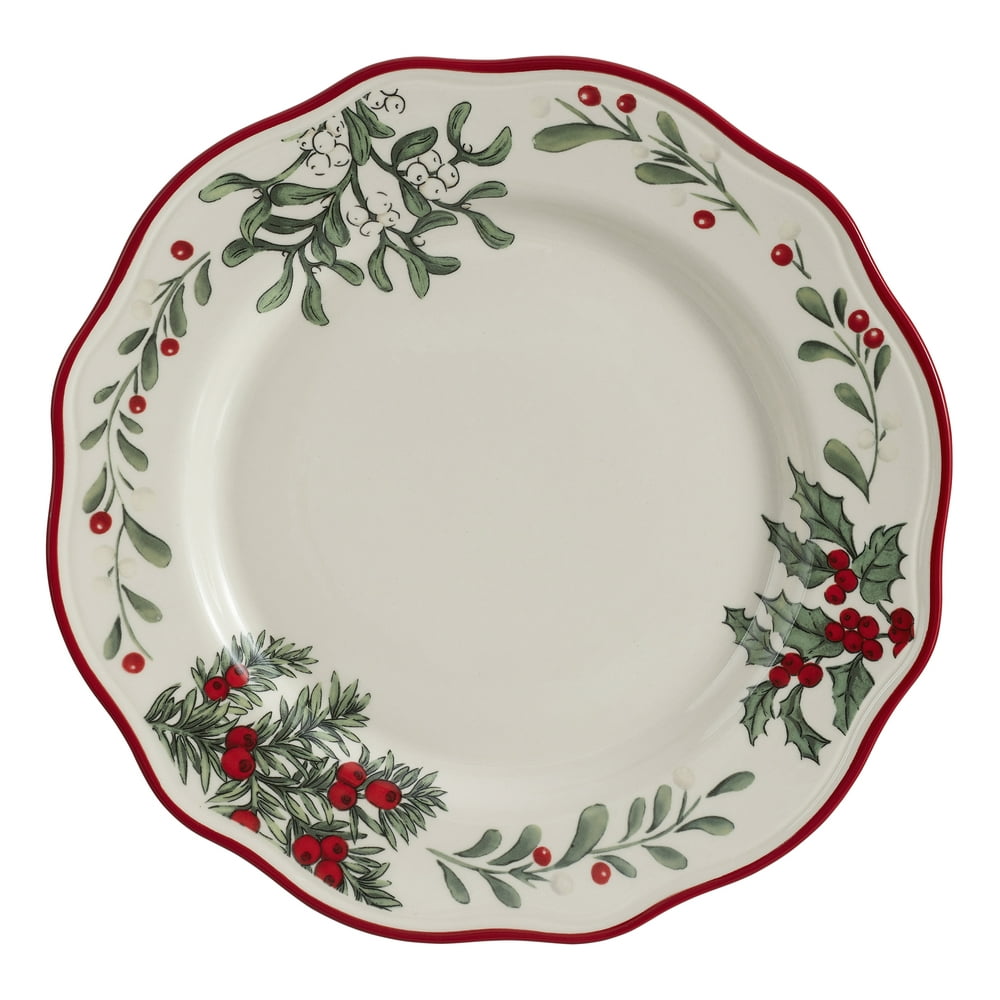 Better Homes & Gardens Heritage Christmas Dinner Plate, 10.98in Dia