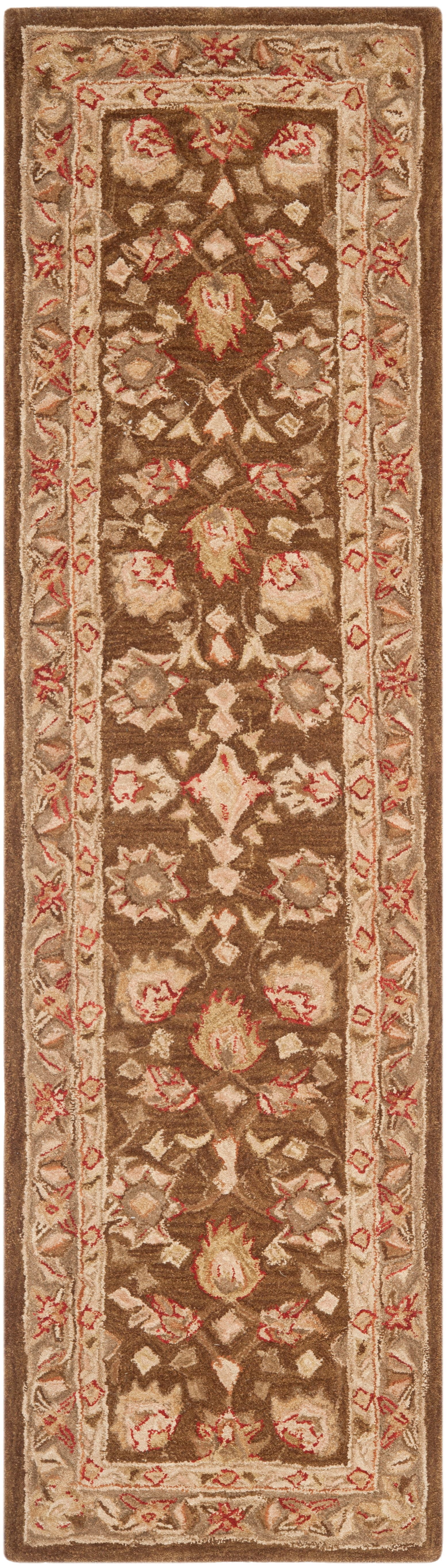 SAFAVIEH Anatolia Venice Traditional Wool Runner Rug, Brown/Green, 2'3" x 8'