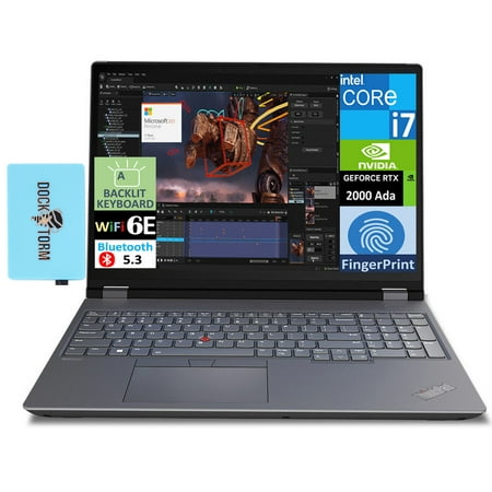 Lenovo ThinkPad P16 Gen 2 Workstation Laptop 16.0in IPS 4K Display (Intel i7-14700HX, 64GB DDR5, 1TB PCIe SSD, NVIDIA RTX 2000 Ada, Win 11 Pro) w/Microsoft 365 Personal , DKZ USB Port Expander