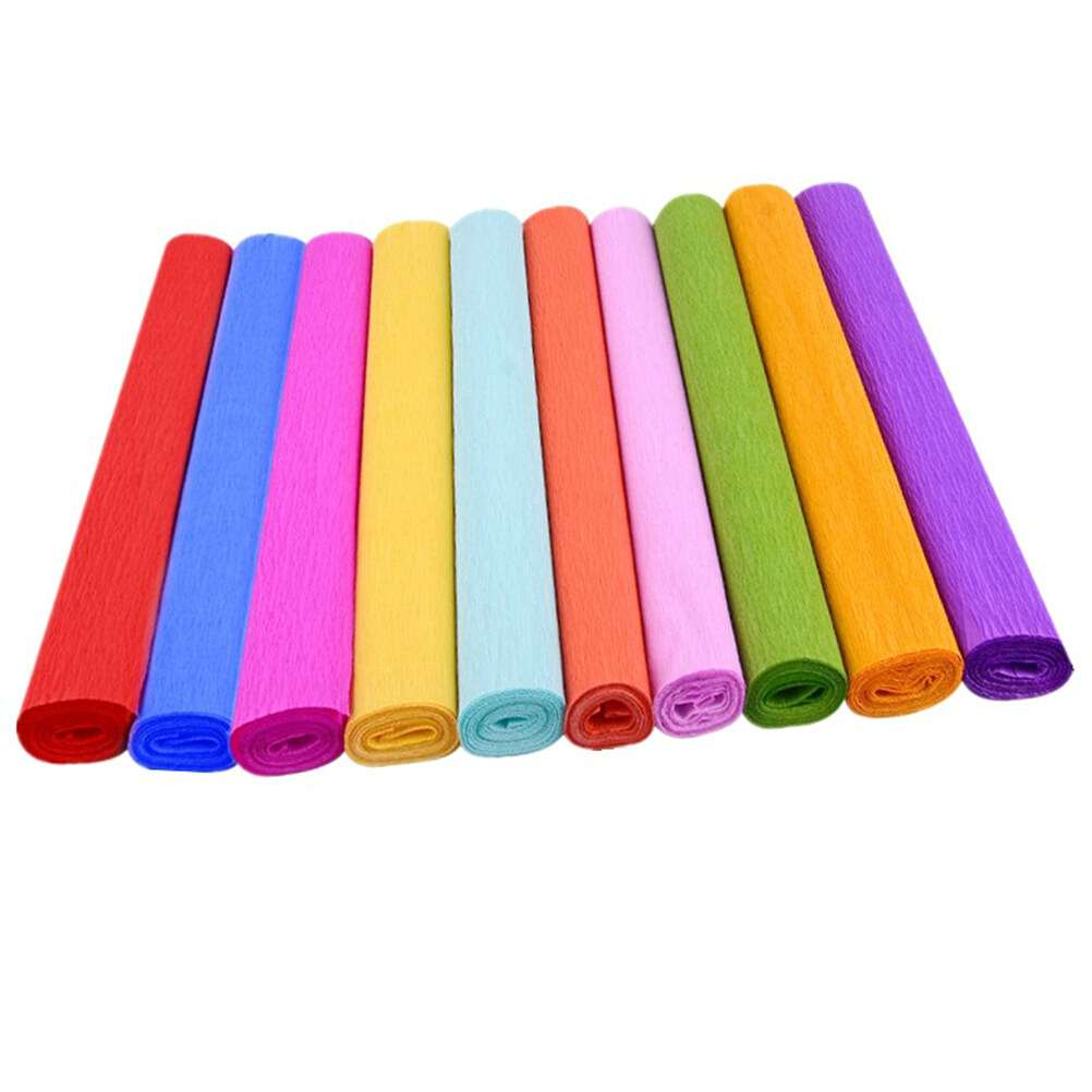 10 Rolls Thicken Crepe Paper Handcraft Crinkled Paper DIY Wavy Paper