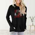 thumbnail image 2 of Camisas Navideñas Para Mujer, Camisetas de Manga Larga, Blusa Pulóver Fruncida de Cuello Redondo Con Estampado de Moda Erógena Informal Odeerbi ODB201903, 2 of 5