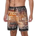 thumbnail image 2 of Haiem Hand Drawn Vintage Coffee Mens Swim Trunks with Compression Liner 2 in 1 Swimming Shorts Stretch Swimwear Quick Dry,Board Shorts-Small, 2 of 9