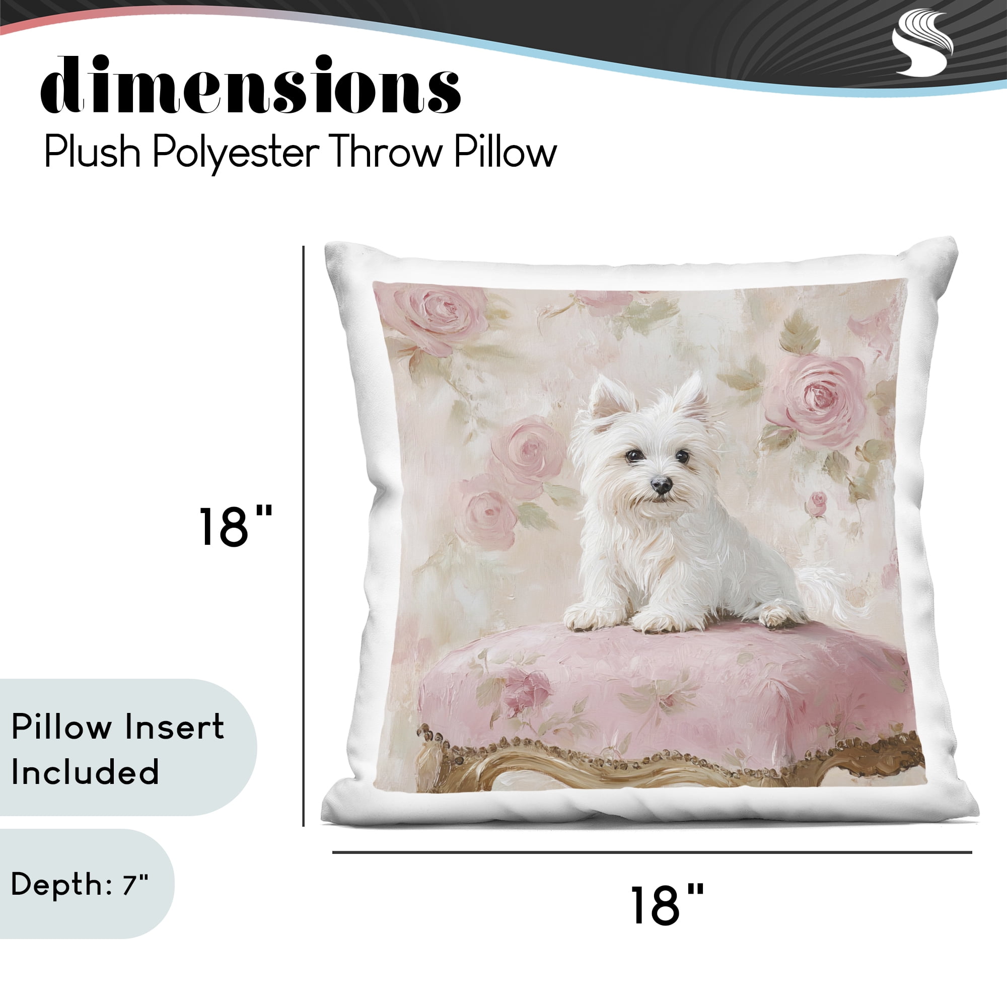 Stupell Industries Fancy Francesca Puppy Decorative Printed Throw Pillow, design by Tina LeCour