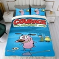 thumbnail image 4 of Coraje, el Perro Cobarde Conjunto de sábanas temático, trío de piezas, cómodo y amigable con la piel, diseño único, regalo de decoración para el hogar para familiares, amigos y fans,140cm *210cm, 4 of 6