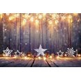 thumbnail image 2 of ABPHOTO Polyester 7x5ft Photography Backdrop Christmas Silver Star Shining Lights Rustic Wood Plank Bokeh Xmas Backdrops Seamless Kid Adult Happy New Year Background Photo Studio Props, 2 of 3