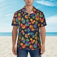 thumbnail image 2 of Fuzoiu Colorful Pineapples1 Print Hawaiian Shirt for Men, Summer Beach Casual Short Sleeve Button Down Shirts, Men’s Beach Summer Shirts with Pocket,3X-Large, 2 of 7