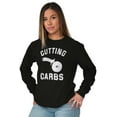 thumbnail image 4 of Cutting Carbs Pizza Cutter Foodie Long Sleeve TShirt Men Women Brisco Brands S, 4 of 5