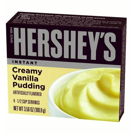 (4 Pack) HERSHEY'S Pudding, Vanilla, 3.56 Oz, 12 Ct