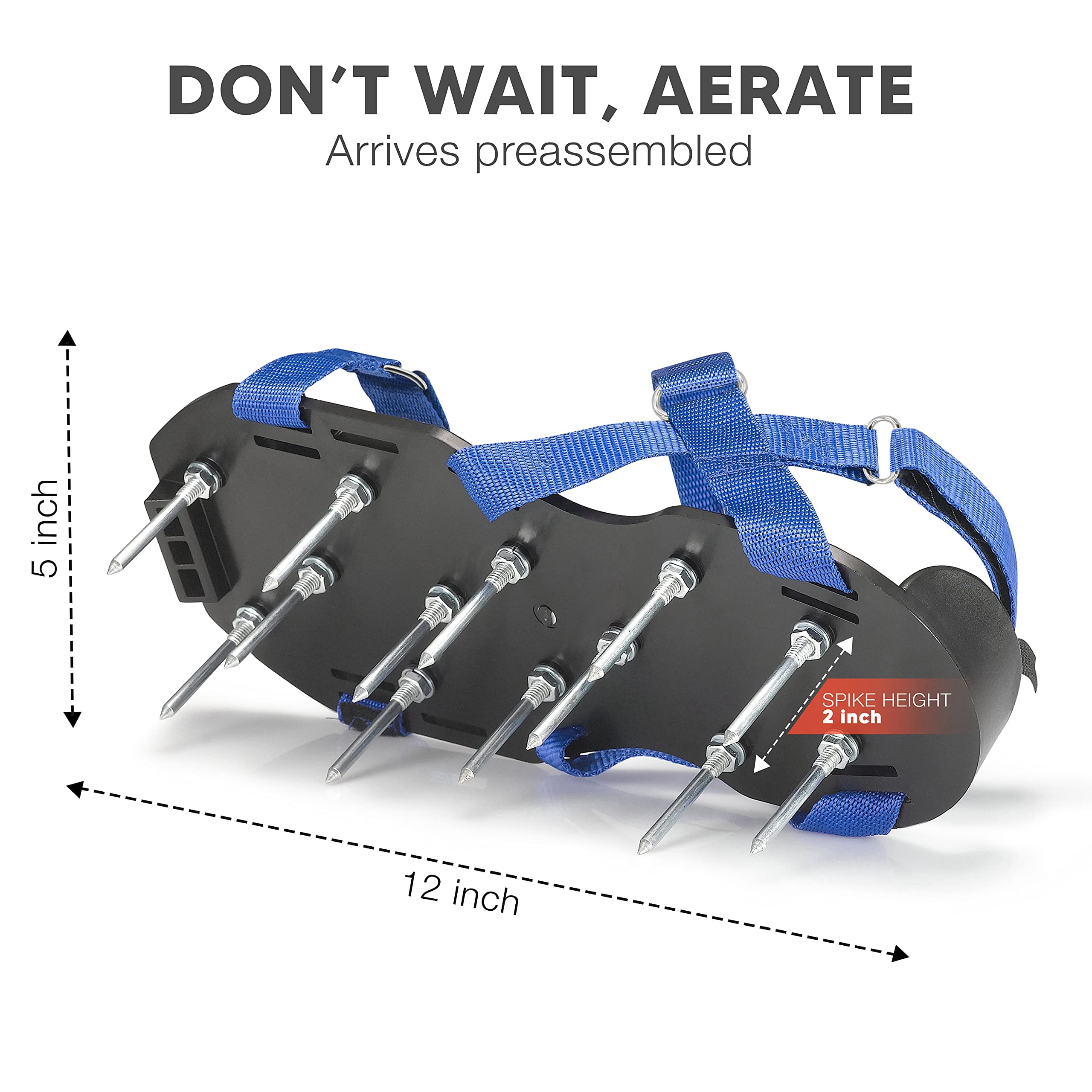 Lawn Aerator Shoes - Ready-to-use  Pre-assembled One-size-fits-all Gardening With X-strap Spike For And Yard Tools By Envygreen