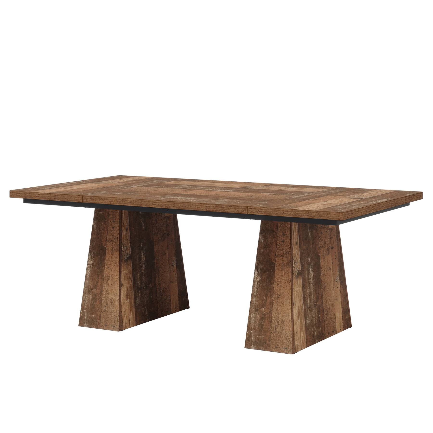 Fnova 63" Home Office Computer Desk, Brownish-Yellow Modern Executive Desk, Writing Desk, Easy to Assemble