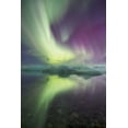 thumbnail image 2 of Anon, Josh 17x24 Gold Ornate Wood Framed with Double Matting Museum Art Print Titled - Iceland, Jokulsarlon Aurora lights over a lagoon, 2 of 4