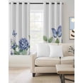 thumbnail image 3 of Blackout Curtains for Bedroom, Flower Butterfly Room Darkening Window Drapes for Living Room, Blue Purple Watercolor Wilflower Thermal Insulated Grommet Curtains, 42x84 inch, 2 Panels, 3 of 9
