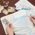 thumbnail image 5 of 50 Sheets Sliver Cloth Patches Stamping Paper 29x18.5cm Rectangle Metallic Transfer Foil Paper Plastic Hot Foil Roll for Card Leather DIY Decoration, 5 of 7
