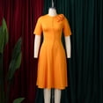 thumbnail image 3 of AURA Plus Size Women 2026 Summer Round Neck High Waist Elegant A Line Midi Dress, 3 of 10