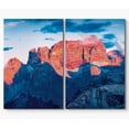 thumbnail image 3 of PixonSign Canvas Print Wall Art Set Neon Red Rock Formation Nature Wilderness Photography Realism Contemporary Landscape Colorful Multicolor Ultra for Living Room, Bedroom, Office - 16"x24"x2, 3 of 5