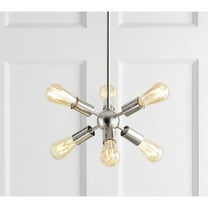 JONATHAN Y Jobs 17.5" Sputnik Metal LED Chandelier, Nickel, JYL9524A