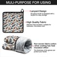 thumbnail image 7 of Blue and Brown Feather Pattern Kitchen Oven Mitt and Pot Holder Sets 2 Pcs for Baking, Cooking and Grilling, Heat Resistant Up To 392 °F, 7 of 7