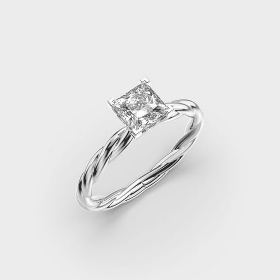 1 Carat Beautiful IGI Certified Lab Grown Diamond Engagement Ring for Women 10K White Gold | Princess Cut Solitaire Diamond Rings | Size 7 Diamond-Capitals