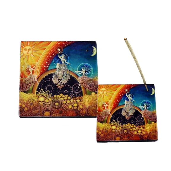 Celestial Wooden Incense Stick Holder Stand Ash Catcher