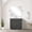 Black Oak, variant on Abbey 36" W Grey Oak Single Vanity Cultured Marble Top and 34" Mirror