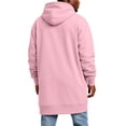 thumbnail image 3 of Mens Long Hoodies Full Zip Fleece Lined Long Sleeve Drawstring Hooded Cardigan Jacket Open Front Sweatshirt, 3 of 7