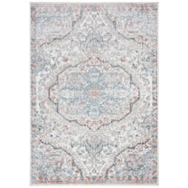SAFAVIEH Oregon Seachlann Floral Bordered Area Rug, 4' x 6', Grey/Blue