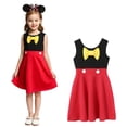 thumbnail image 1 of HAWEE Robe d'Été pour Fille Mickey/Minnie/Belle/Snow White Costumes de Sirène Dessin Animé Jeu de Rôle Princesse Robes Tenues Vêtements, 1 of 4