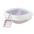 thumbnail image 4 of Bandeja de arena para inodoro semicerrada para gatos, más fuerte, fácil de limpiar, limpieza, viaje, desmontable, duradera, caja de arena abierta para , GRIS Fernando Bandeja de arena para gatos, 4 of 8