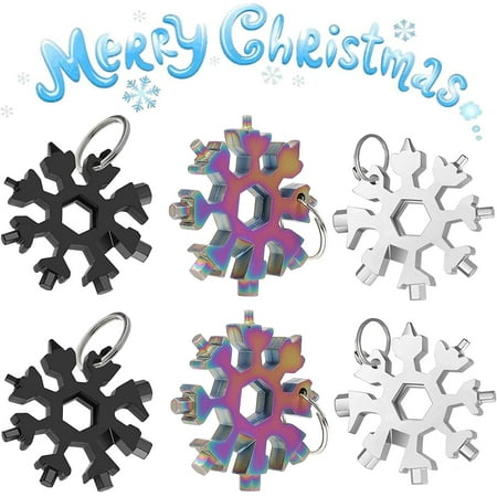 18-in-1 Snowflake Multi-Tool Stainless Steel Multitool Card Combination Portable Keychain Screwdriver Bottle Opener Tool Great for Men