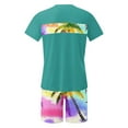 thumbnail image 4 of GERsome Color Block 2 Piece Outfits for Men Summer Lounge Sets Short Sleeve Crew Neck Tops and Shorts Tracksuits Sets S-4XL, 4 of 6