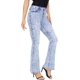 thumbnail image 1 of Jeans acampanados para mujer Jeans acampanados elásticos de talle alto Pantalones de mezclilla azul rasgados clásicos270-blue2, 1 of 5