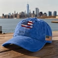 thumbnail image 2 of USA Patriotic 250th Anniversary Cap 1776-2026 Independence Day American Flag Hat Adjustable Distressed Denim Cap Gift for Veterans Patriots,Royal Blue, 2 of 5