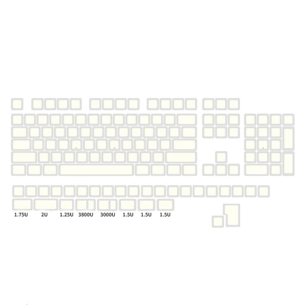 134PCS Stylish Minimalist White Keycaps XDA Height PBT DyeSub Keycap Set for Mechanical Keyboard