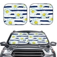 thumbnail image 2 of Haiem Daisy Striped Nautical Car Windshield Sun Shade (2 Pieces) Foldable Windshield Sun Shade Car Accessories for Truck SUV Pickup-Large, 2 of 7