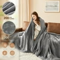 thumbnail image 6 of Heated Throw Blanket 70"x 80" Extra Large Size Flannel and Velvet with 10 Optional Heating Levels ,8 Hours Timer Up- Gray, 6 of 6