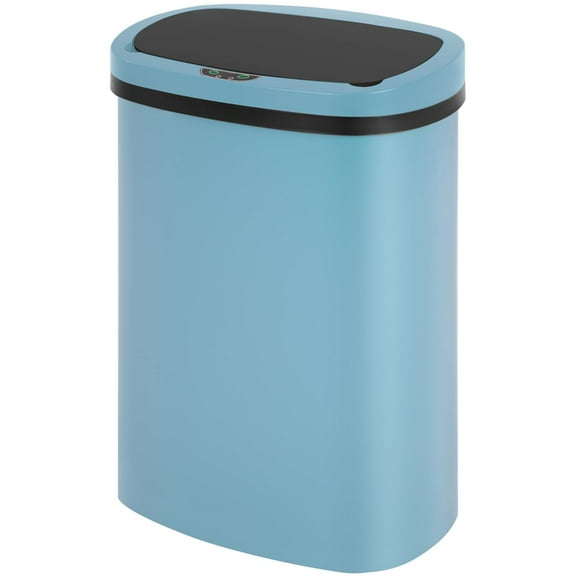 FDW Poubelle 13 Gallons (50 Litres) pour Cuisine, Salle de Bain, Chambre à Coucher, Bureau, Ouverture Automatique Sans Contact, Grande Capacité, avec Couvercle, Bleue
