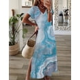 thumbnail image 2 of Summer Dresses for Women Casual V Neck Short Sleeve Plus Size Boho Floral Printed Beach Wear Daily Party Midi Dress 3XL Alsol Lamesa, 2 of 3