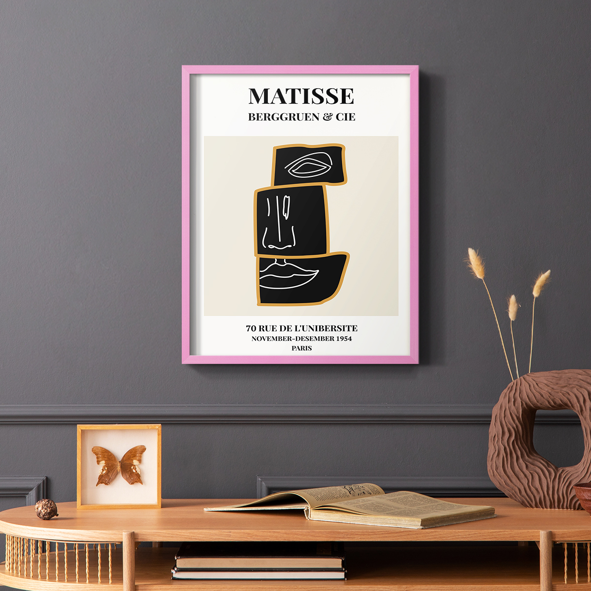 Matisse CXLII Framed Print in Pink Solid Wood 8 x 10 Framed Print