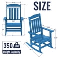 thumbnail image 6 of FOOWIN Patio Slat Rocking Chair, HDPE Plastic Weather Resistant Porch Rocker, Pacific Blue, 6 of 8