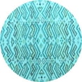 thumbnail image 1 of Ahgly Company Indoor Round Abstract Light Blue Modern Area Rugs, 7' Round, 1 of 4