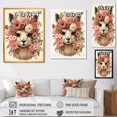 thumbnail image 4 of Designart "Llama Wonder with Flower Crown II" Animals Framed Wall Art - Traditional Brown Llama Bedroom Framed Canvas Wall Art, 4 of 6
