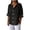 BBO66-Black, variant on Cotton Linen V Neck Blouse For Women Eyelet 3/4 Sleeve Casual Loose Tunic Tops Summer Lightweight Work Shirts Dark Gray 2XL