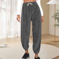 thumbnail image 2 of cfhntfmh Womens Fuzzy Pajama Pants Fluffy Fleece Lounge Pants Plush Warm Pj Bottoms Straight Leg Flannel Sleepwear Trouser, 2 of 6