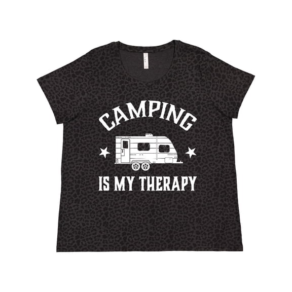 Inktastic Camping is My Therapy Trailer Women's Plus Size T-Shirt