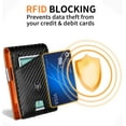 thumbnail image 4 of Men Slim Wallet Money Clip: Gifts for Men Genuine Leather Minimalist Bifold Front Pocket Wallets, 12 Slots Rfid Blocking Credit Card Holder ID Window, Inside Cash Fold Moneyclip, Simple Thin Billfold, 4 of 8
