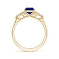 thumbnail image 2 of ANGARA Lab Grown 1.65 Ct Blue Sapphire Engagement Ring with Diamonds for Women in 14K Yellow Gold (Size-8x6mm) | Anniversary, Jewelry Gift for Women | Lab-Grown Blue Sapphire Ring, 2 of 8